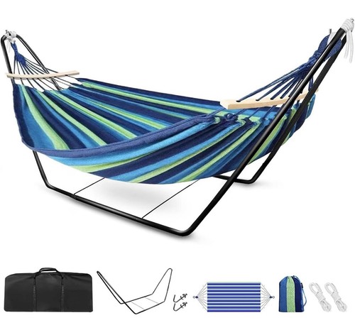 Double cotton hammock stand - cotton,