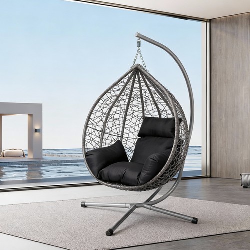 Hanging egg chair with - egg, stand