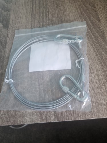 Steel cable with carabiners - steel,