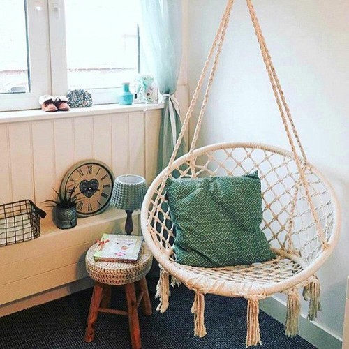 Hanging macrame hammock chair - hanging,